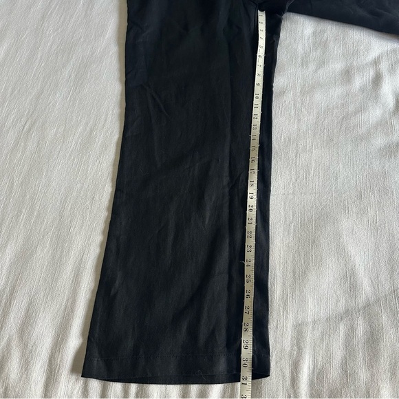 Lands End Womens Black High Rise Wide Leg Linen Pants Sz 14 Minimalist Office - Picture 7 of 13
